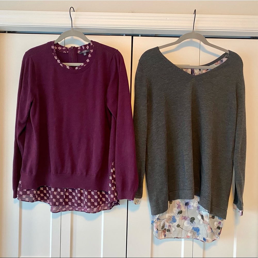 Two NYDJ layered sweaters
